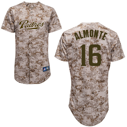 Abraham Almonte #16 mlb Jersey-San Diego Padres Women's Authentic Camo Baseball Jersey